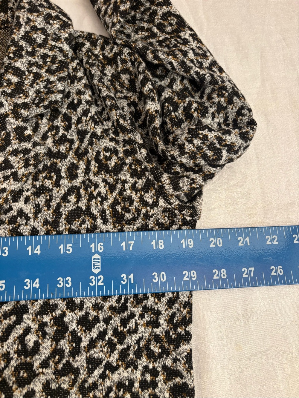 Dex Leopard Print Open Front Knit Cardigan Cozycore Soft Pocket Sweater Small - Picture 7 of 10